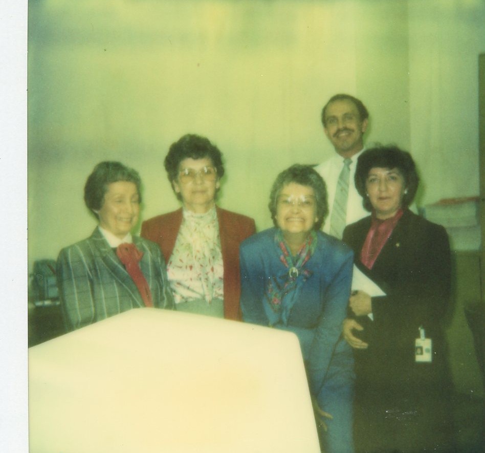 march-1989---betty---virginia---doris---millie---jim Staff in 1989.
