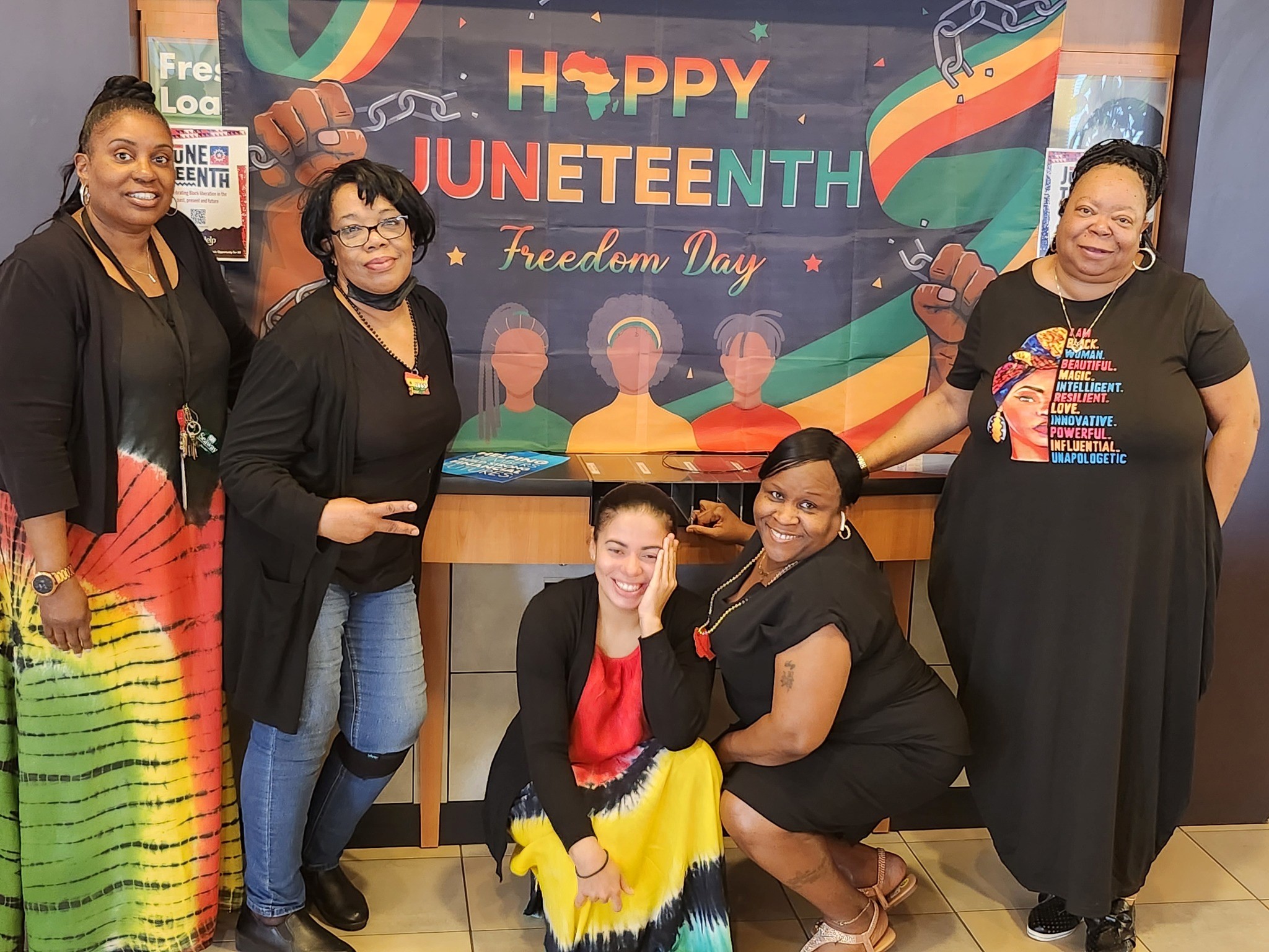 Staff at our Bronzeville, IL, branch celebrating Juneteenth