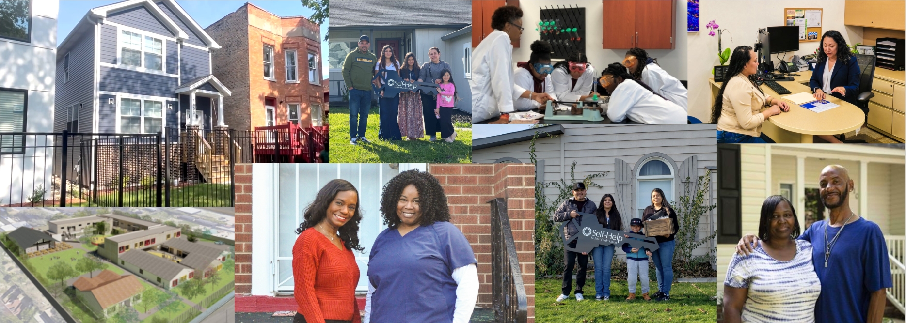 collage of images of Self-Help projects and borrowers