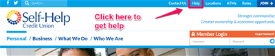 How to Get Help on the Website - click the Help link at the top right